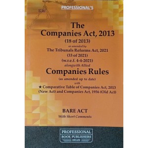 Professional's Companies Act, 2013 with Rules Bare Act 2022